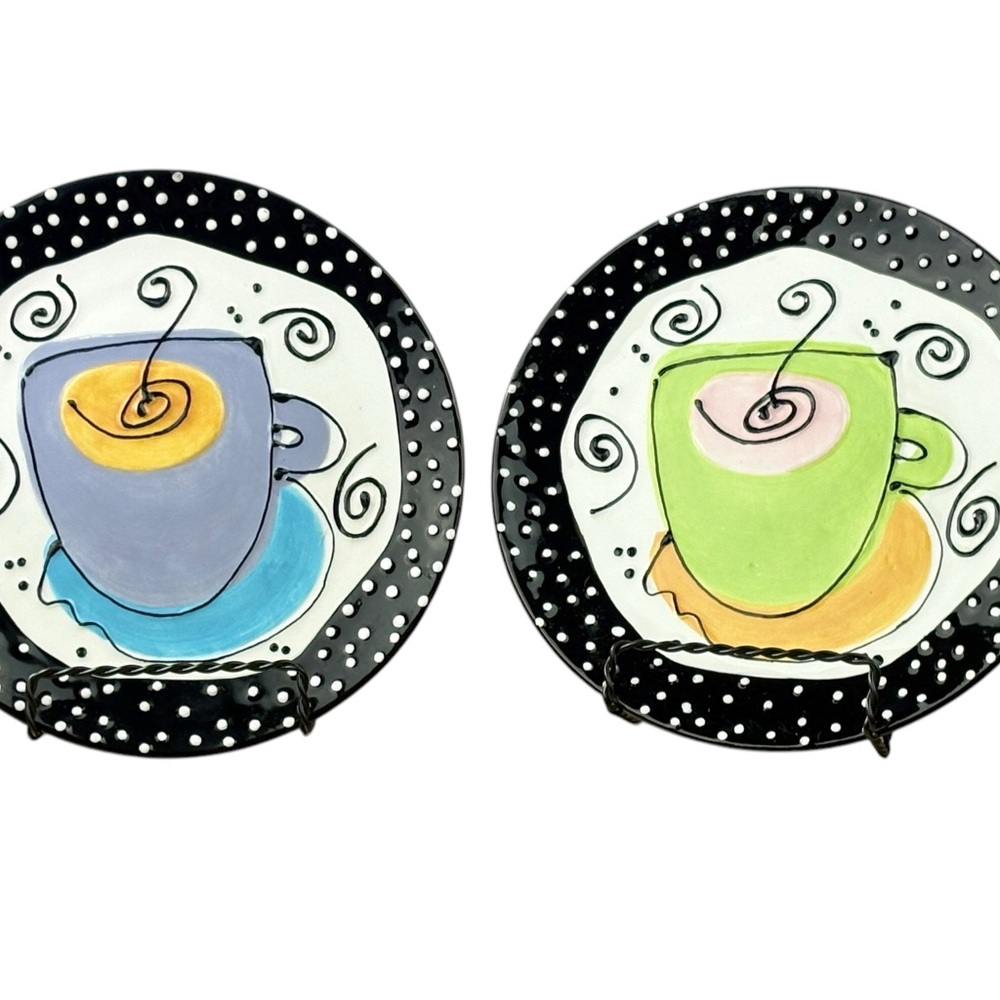 Set of 2 With Love, Joanne - Joanne Delomba for Lotus Cafe 8” Plates EUC